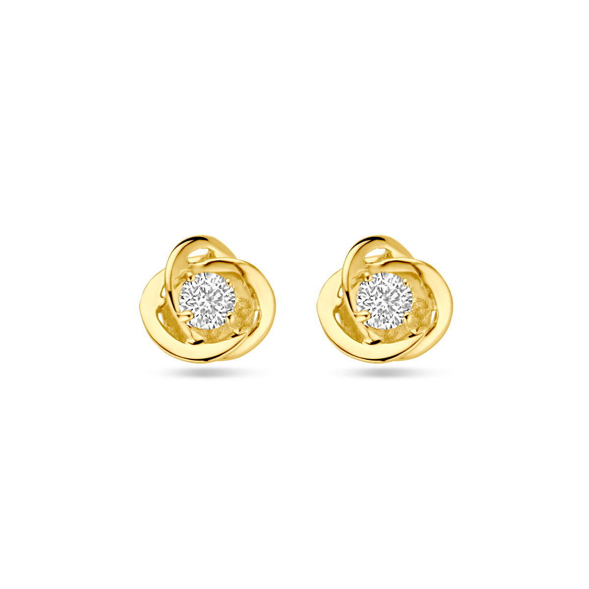 9K Ohrstecker Zirkonia Blume 7 mm 9K gelb