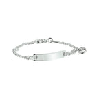 Gravurarmband Zirkonia Plättchen 4,2 mm Silber Weiß