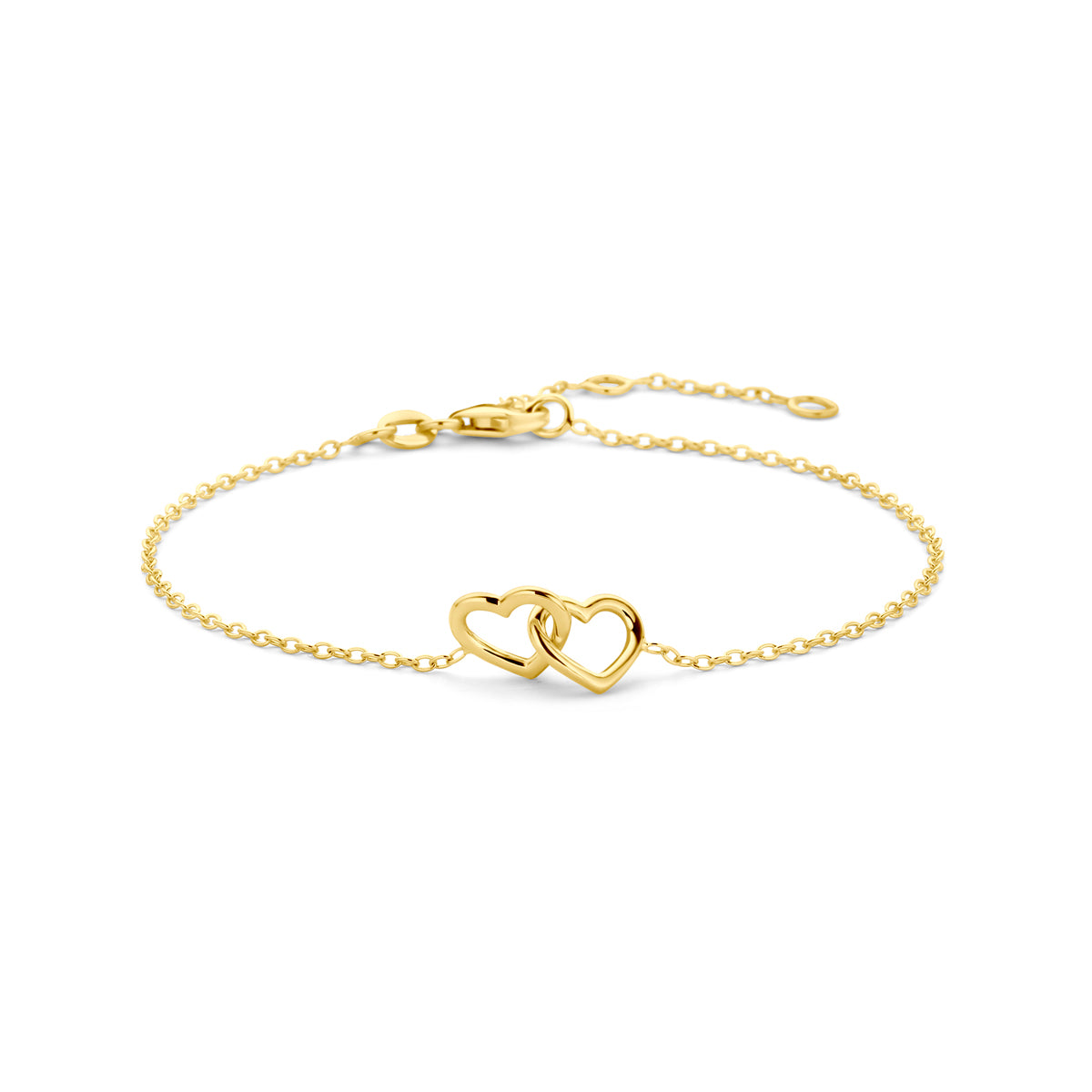 armband hartjes 16 - 17,5 - 19 cm 14K geelgoud