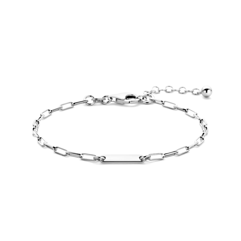 Armband Paperclip 2,2 mm 17 + 3 cm Silber rhodiniert