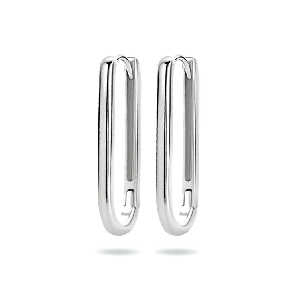 klapoorringen paperclip zilver gerhodineerd