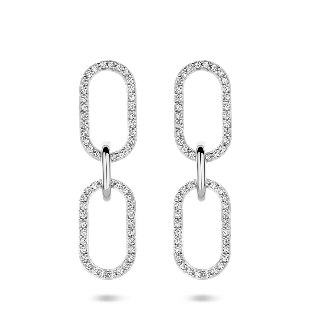 oorhangers zirkonia 33 mm zilver gerhodineerd
