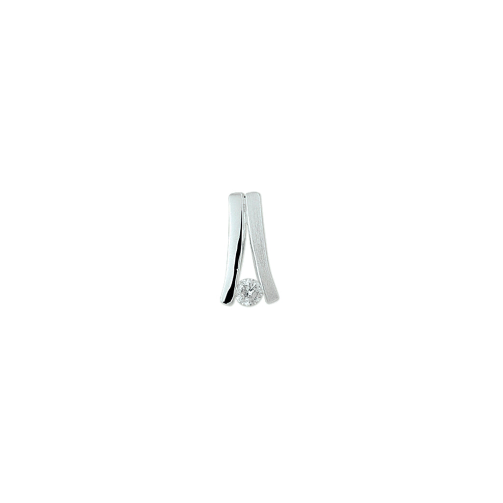Anhänger Zirkonia Poly/Silber matt rhodiniert