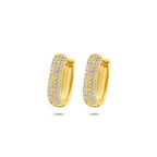 oorringen zirkonia buis 4 mm 1 micron zilver verguld (geel)