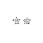 Ohrstecker Stern Zirkonia 8,5 mm Silber rhodiniert