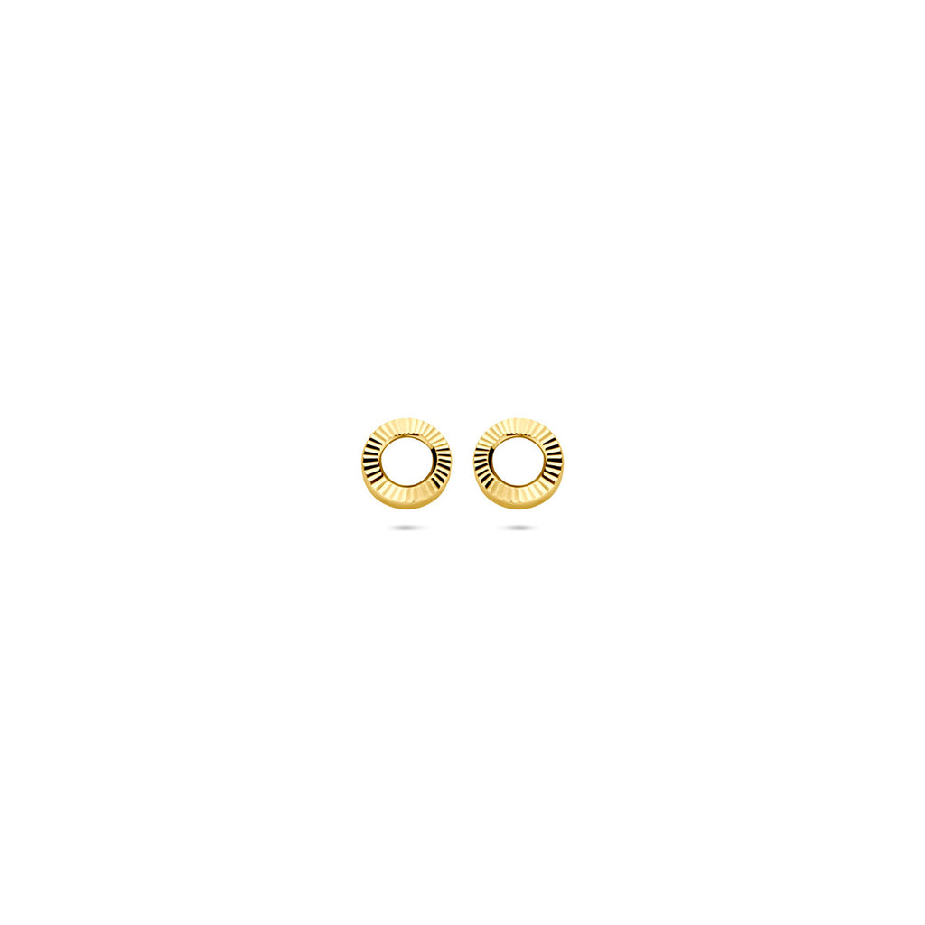 oorknoppen gediamanteerd 4,5 mm 14K geelgoud