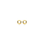 oorknoppen gediamanteerd 4,5 mm 14K geelgoud