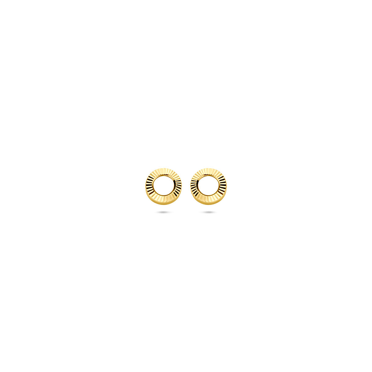 oorknoppen gediamanteerd 4,5 mm 14K geelgoud