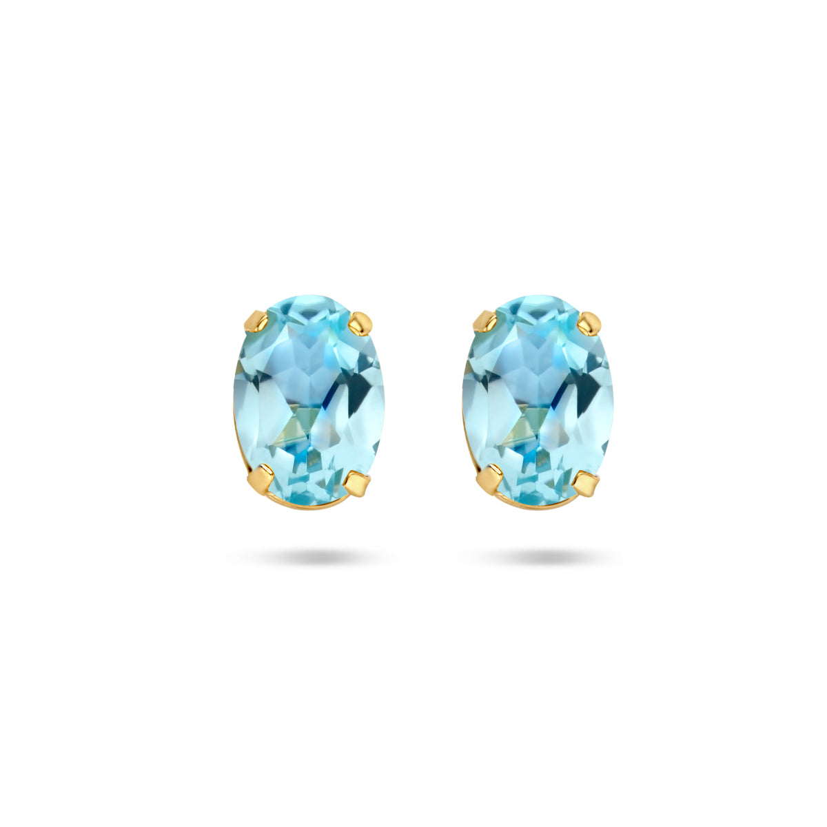 Ohrstecker Blautopas 14K Gelbgold