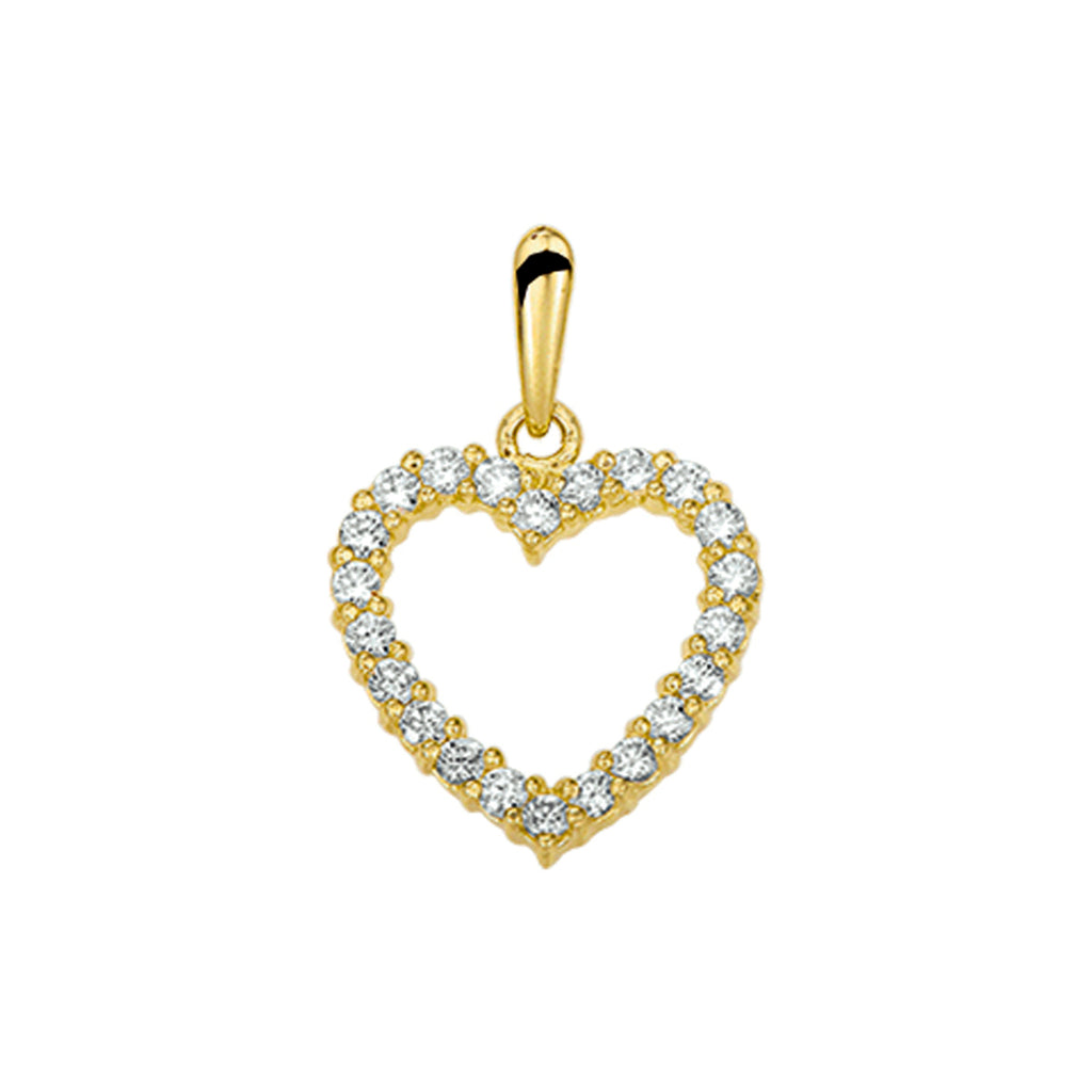 Anhänger Herz Zirkonia 14K Gelbgold