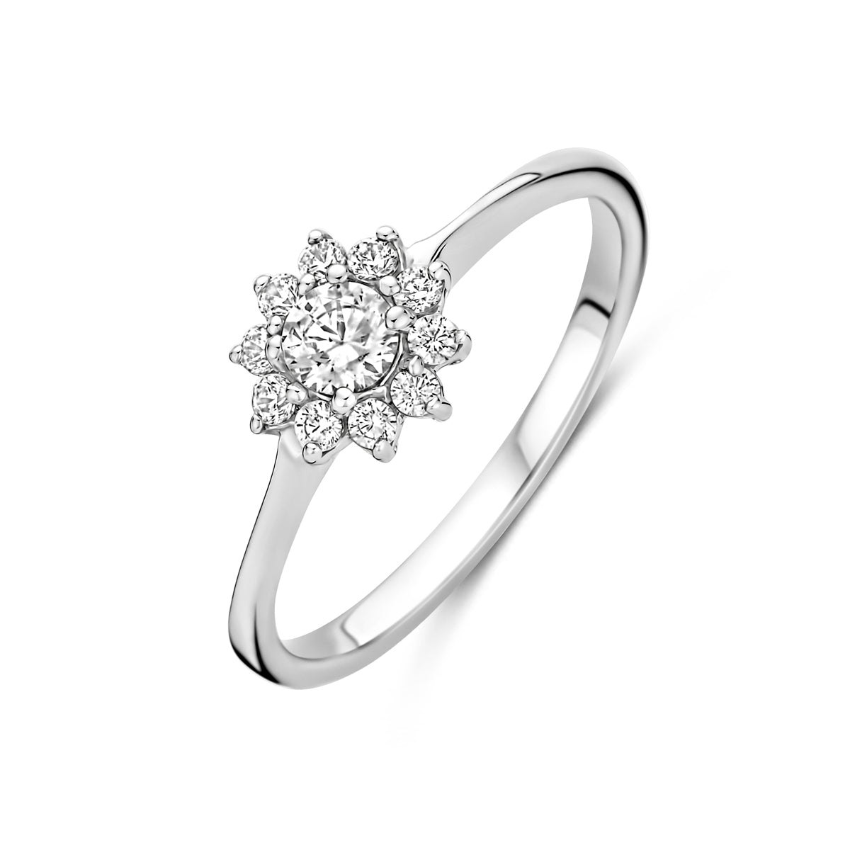 Ring Zirkonia Silber rhodiniert