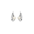 oorknoppen parel zilver gerhodineerd