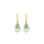 oorhangers groen amethist 20 mm 14K geelgoud