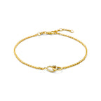 armband rondje en hartje lab grown diamant 0.09ct g vs 17 - 18 - 19 cm 14K geelgoud - rondje,bolletje,ringetje,draad