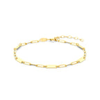 9k Armband Plättchen 16 + 3 cm 9K Gelb