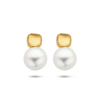 Ohrstecker Perle gekratzt 14K Gelbgold