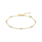 9k armband zirkonia 16,5 - 17,5 - 18,5 cm 9K geel