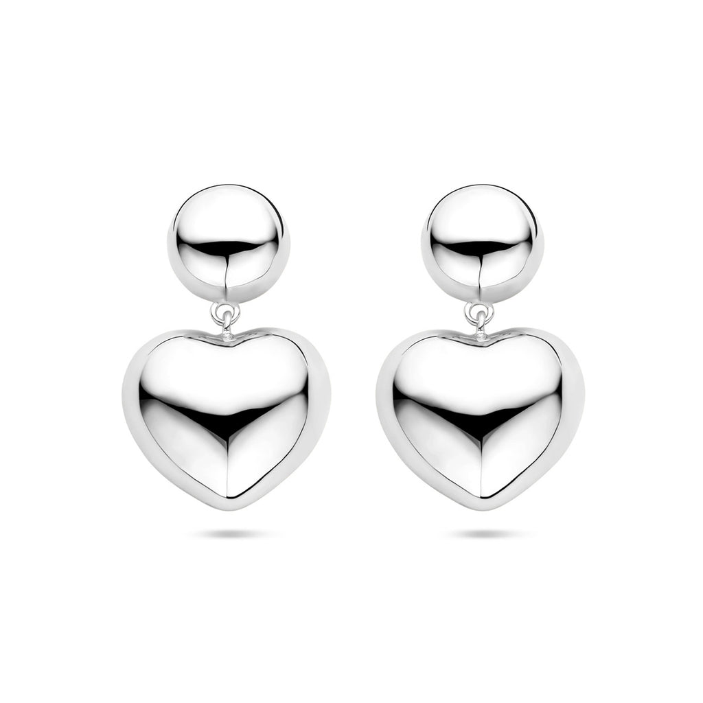 Ohrhänger Herzchen 32 mm Silber rhodiniert
