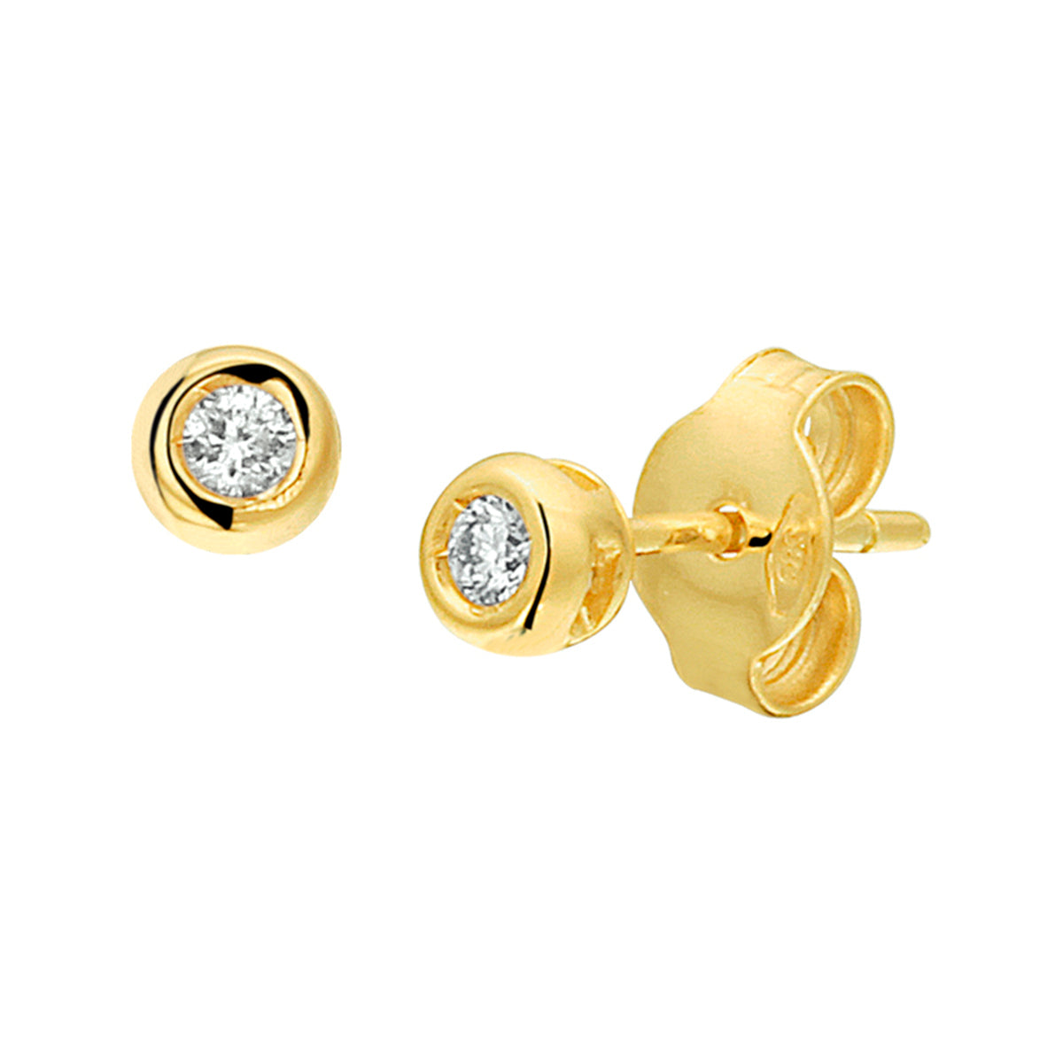Ohrstecker Diamant 0,06 ct (2x0,03 ct) h si 14 K Gelbgold
