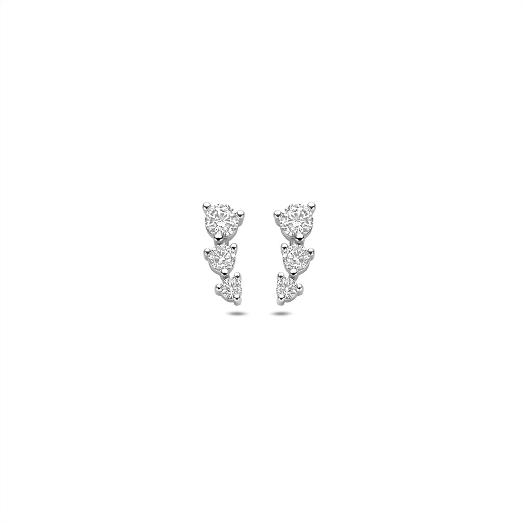 oorknoppen zirkonia 9 mm zilver gerhodineerd