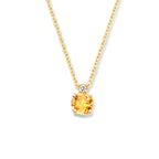 Halskette Citrin und Diamant 0,015 ct H si 40 cm 14 K Gelbgold
