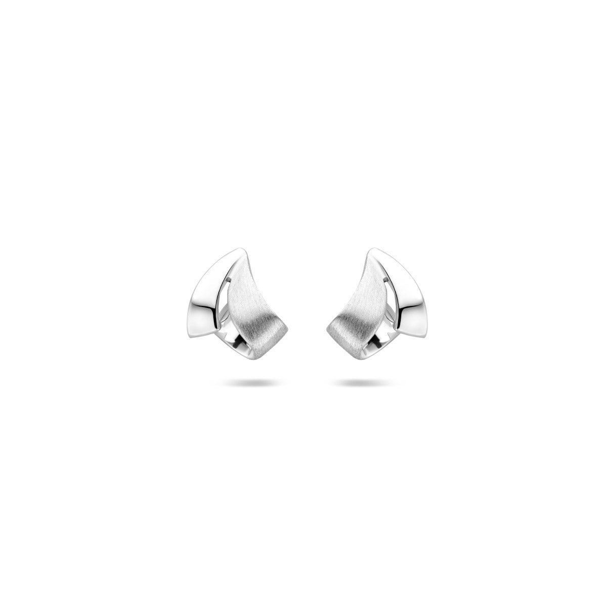 Ohrstecker poliert/matt 9 mm Sterlingsilber rhodiniert