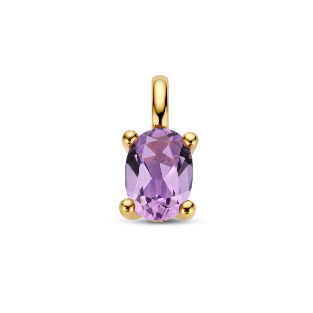 Anhänger Amethyst 12 mm 14K Gelbgold