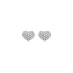 Ohrstecker Herzchen Zirkonia 6,5 mm Silber rhodiniert