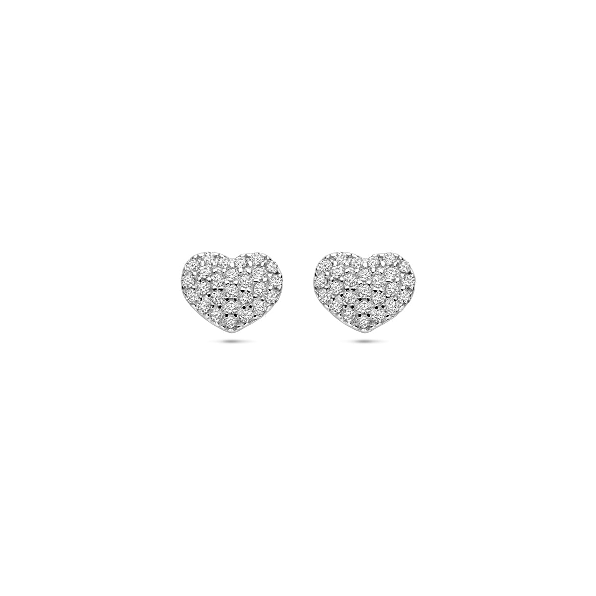 Ohrstecker Herzchen Zirkonia 6,5 mm Silber rhodiniert
