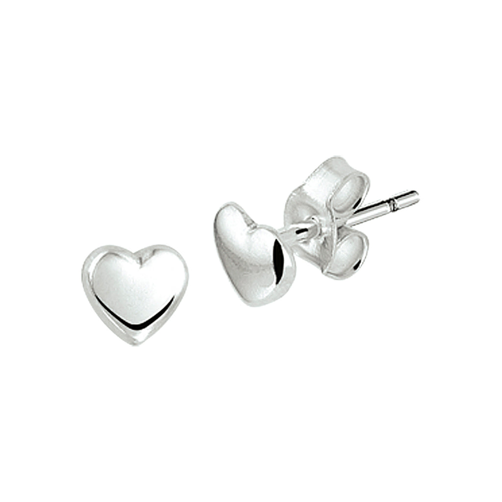 Ohrstecker Herz silber weiß