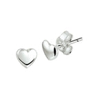Ohrstecker Herz silber weiß