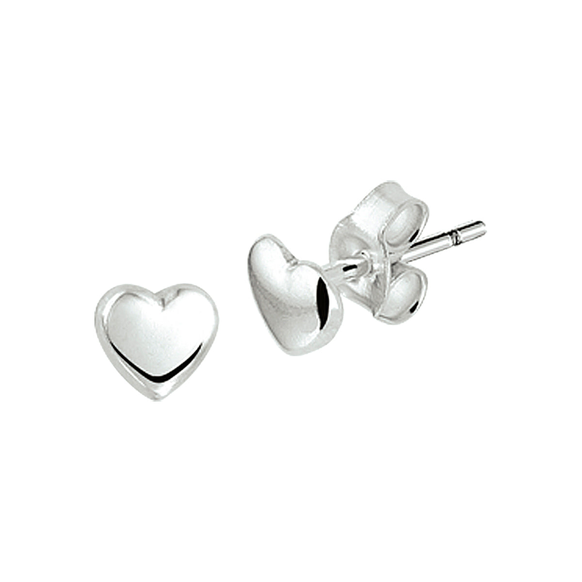 Ohrstecker Herz silber weiß