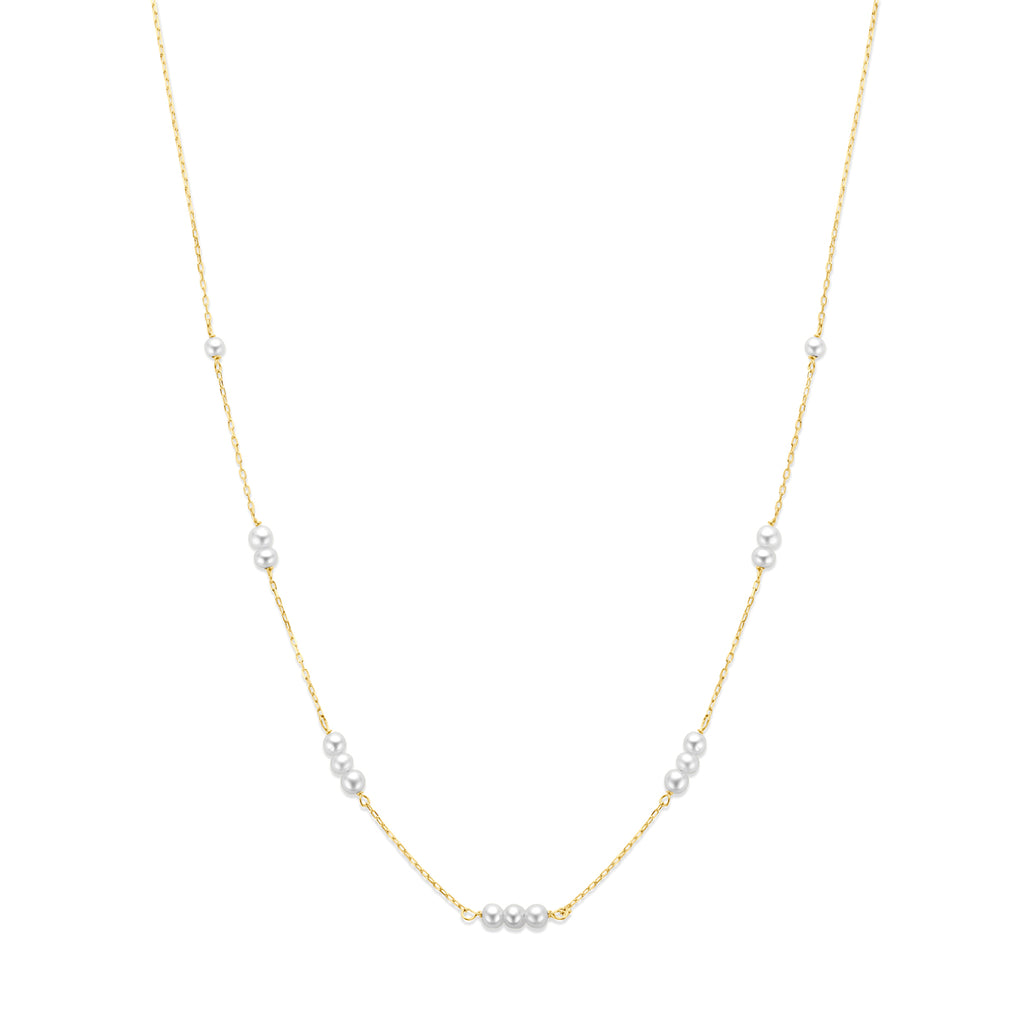 9k collier parels 41 - 43 - 45 cm 9K geel