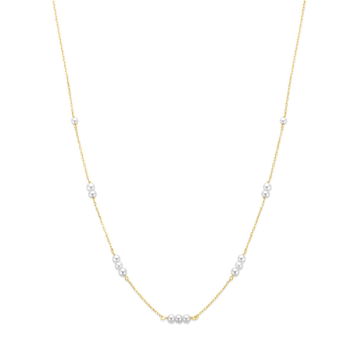 9k collier parels 41 - 43 - 45 cm 9K geel