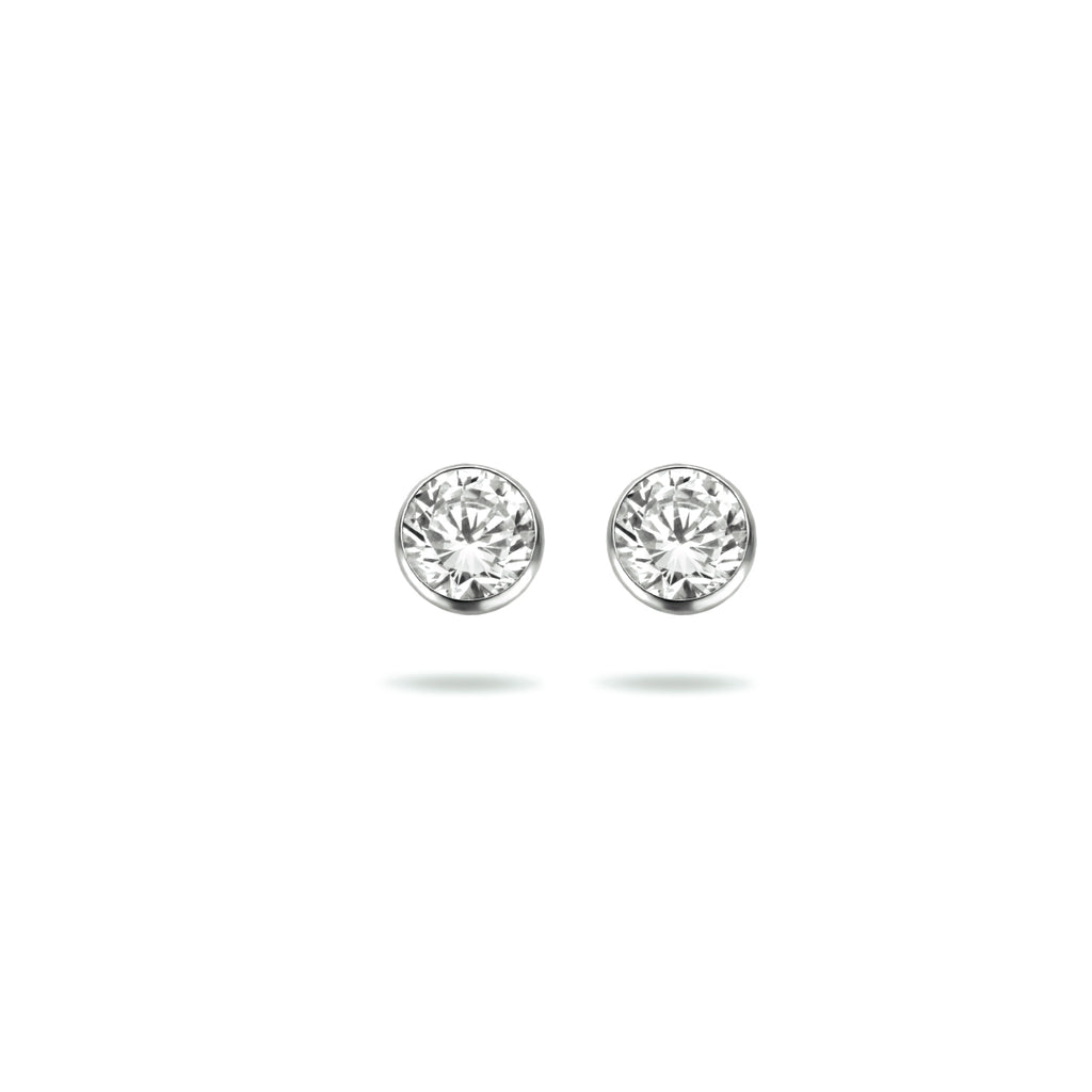 oorknoppen zirkonia zilver wit