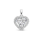 hanger hart zirkonia halo zilver gerhodineerd