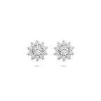 oorknoppen zirkonia 8 mm zilver gerhodineerd