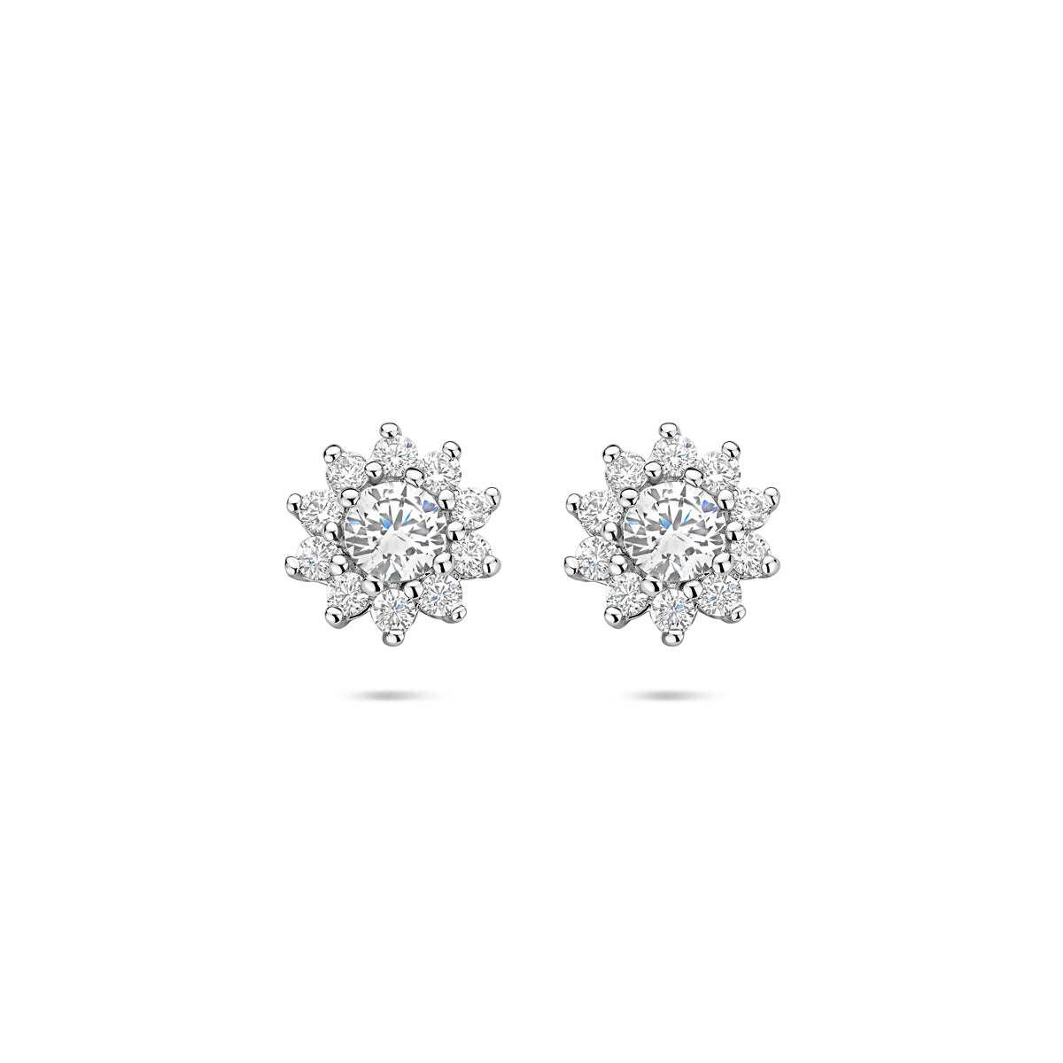 oorknoppen zirkonia 8 mm zilver gerhodineerd