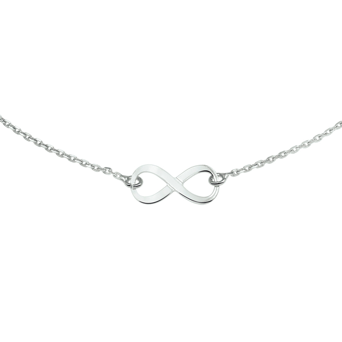 Halskette Unendlichkeit 41 + 4 cm Silber rhodiniert