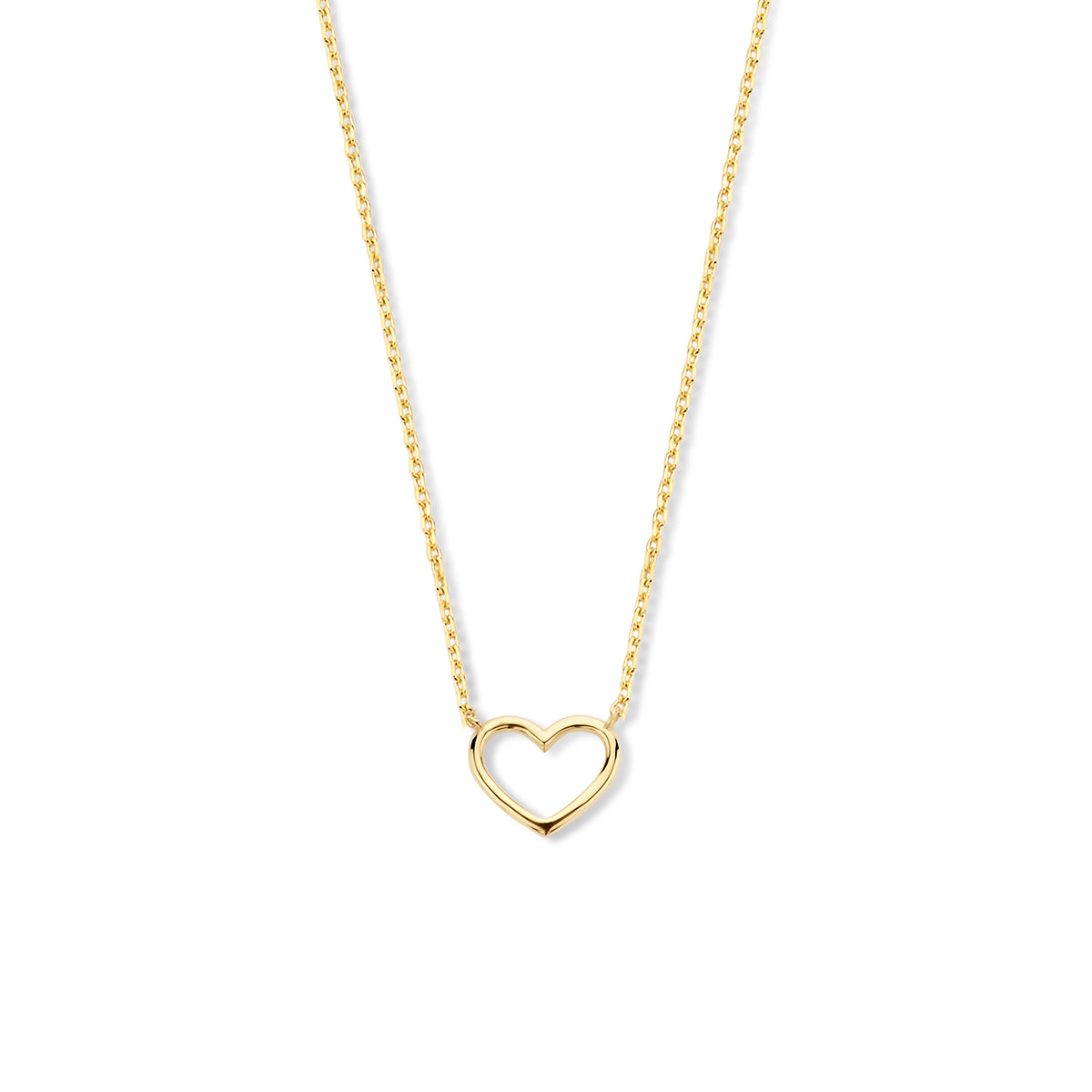 9 Karat Halskette Herz 40 - 42 - 44 cm 9 Karat Gelb