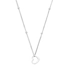 Halskette Herz 41 + 4 cm Silber rhodiniert