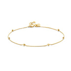 Armband diamantierte Kugeln 0,5 mm 17 - 19 cm 14K Gelbgold