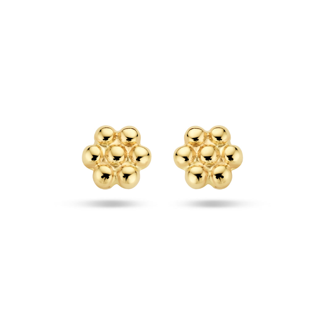 Blumen-Ohrstecker aus 14-karätigem Gelbgold