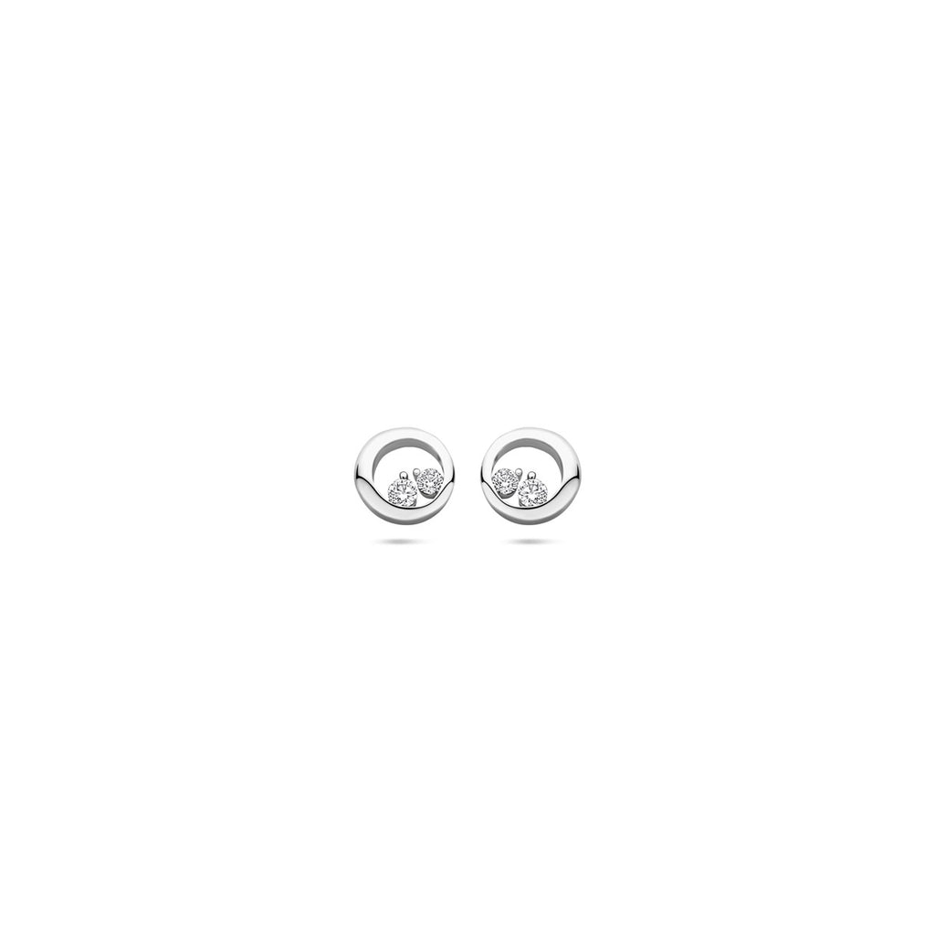 oorknoppen zirkonia 7 mm zilver gerhodineerd