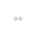 oorknoppen zirkonia 7 mm zilver gerhodineerd