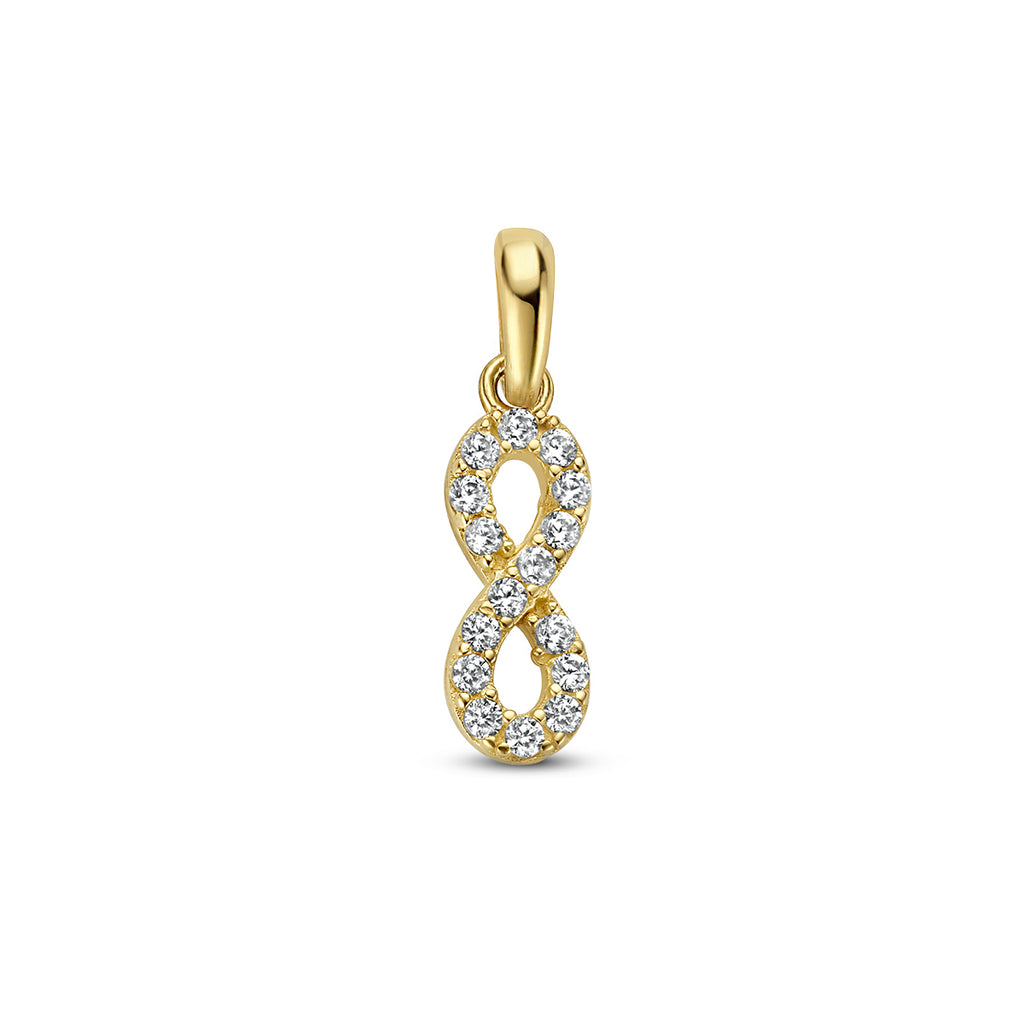 Anhänger Infinity Zirkonia 14K Gelbgold
