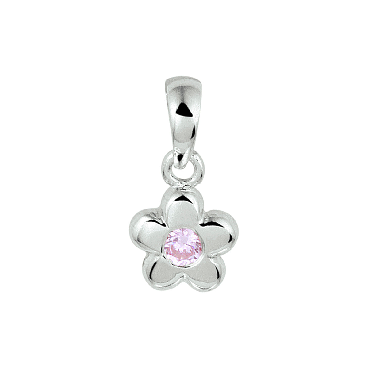 Anhänger Blume rosa Zirkonia Silber rhodiniert