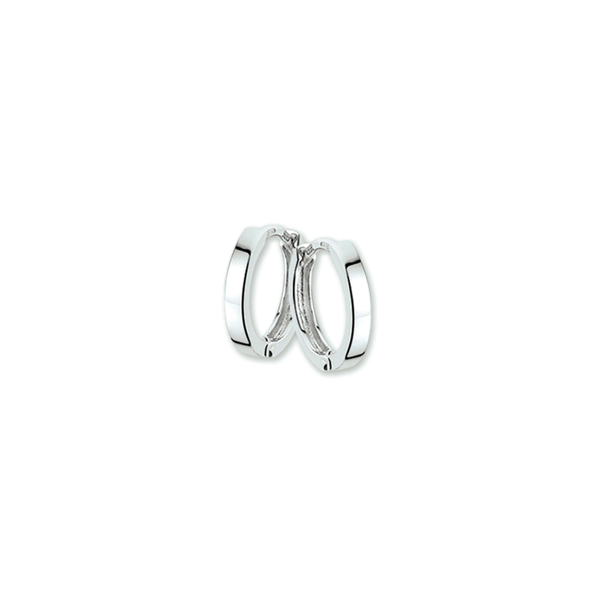 klapoorringen 2,0 mm vlak 14K witgoud - vlak