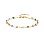 armband bolletjes gediamanteerd 3,0 mm 16 - 17,5 - 19 cm 14K bicolor goud geel/wit - rondje,bolletje,ringetje,draad