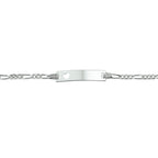 Gravurarmband Herz Figaroplatte 4,2 mm 9 - 11 cm Silber rhodiniert